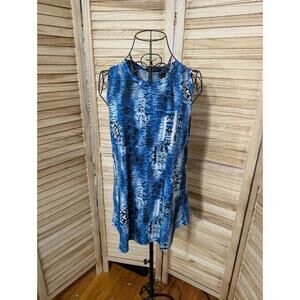 Attitudes by Renee Reg. Como Jersey Sleeveless Layered Dress Blue Medium Size